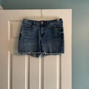 a.n.a Mid-Rise Denim Shortie Shorts
